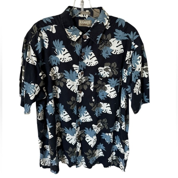 Khakis Hawaiian Short Sleeve Big Shirt Blue XL - Picture 1 of 4